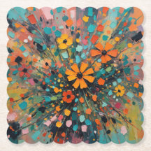 Corte de porta copos de flores silvestres, cor flo