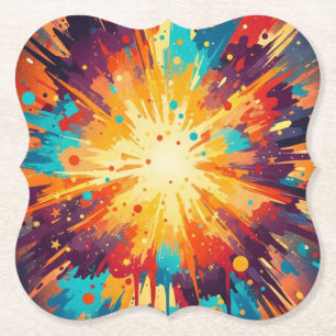 Porta-copo De Papel Cosmic Burst Abstract Splatter Art