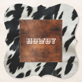 Porta-copo De Papel Cowhide da Fazenda Ocidental
