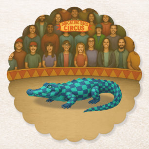 Porta-copo De Papel Crawford, crocodilo de circo pintado