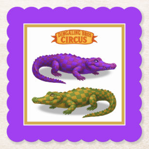 Porta-copo De Papel Crawford, crocodilo de circo pintado
