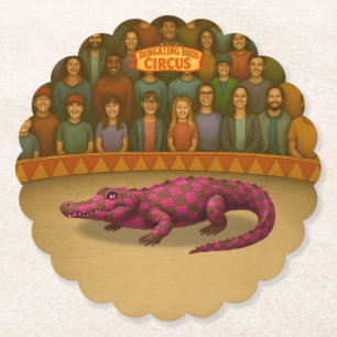 Porta-copo De Papel Crawford, crocodilo de circo pintado
