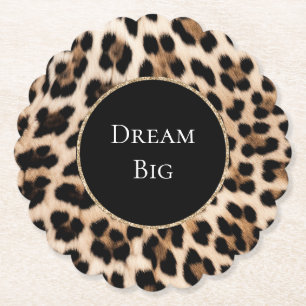 Porta-copo De Papel Cream Leopardo Aniversário