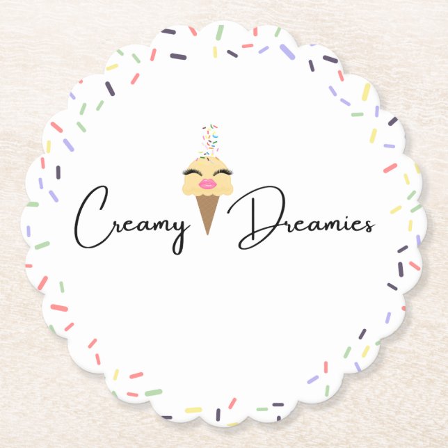Porta-copo De Papel Creamy Dreamies drink paper Coasters  (Frente)