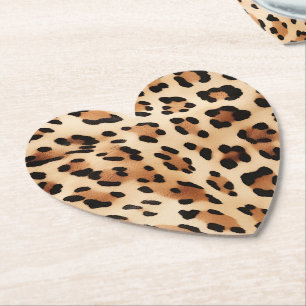Porta-copo De Papel Creme Leopardo