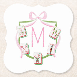 Porta-copo De Papel Crestas de Férias de Mahjong Elegante