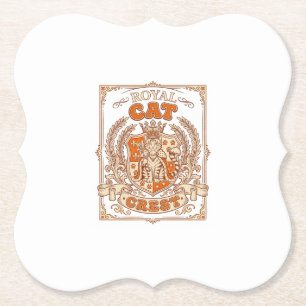 Porta-copo De Papel Crestas de Gato Reais Brasão de Armas de Gato Herá