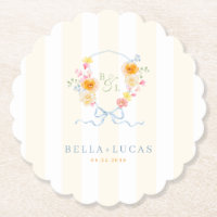 Crista Floral de Listra Amarela Monograma Casament