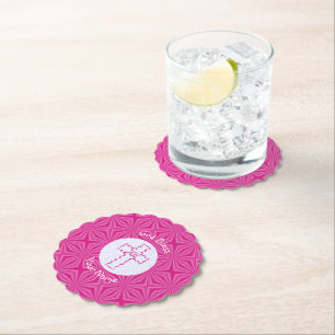 Porta-copo De Papel Cruz Cristã Feminina Rosa Personalizada