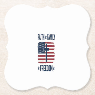 Porta-copo De Papel Cruz Patriótica Fé Família Liberdade Bandeira EUA 