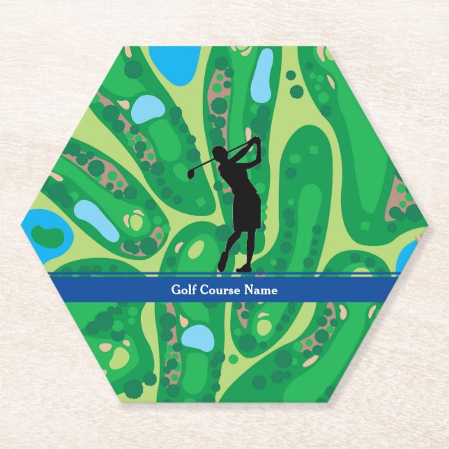 Porta-copo De Papel Curso de Golfe Silhouette Golf da Mulher (Frente)