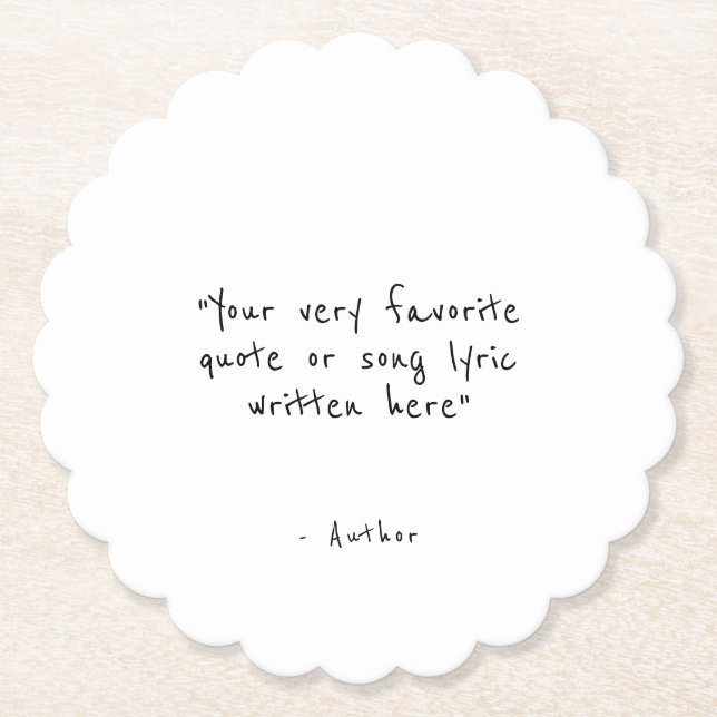 Porta-copo De Papel Custom quote minimalist (Frente)