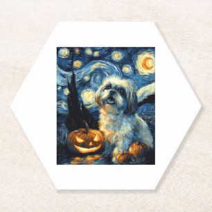 Porta-copo De Papel Cute Shih Tzu Dog Halloween Jack O Lanterna Pumpki