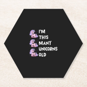 Porta-copo De Papel Cute Unicorn Antigo Aniversário de 3 Anos x Crianç