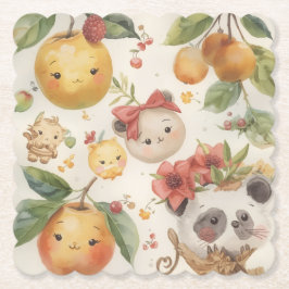 Porta-copo De Papel Cutie Fruitie Paper Coaster