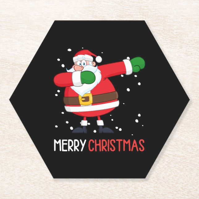Porta-copo De Papel Dabbing Santa Claus Dab Natal (Frente)