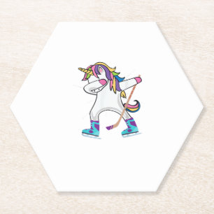Porta-copo De Papel Dabbing Unicorn with A Hockey Stick Unicorn Sports
