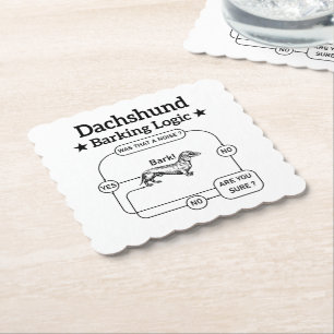 Porta-copo De Papel Dachshund Barking Logic Engraçado Cão Sarcástico