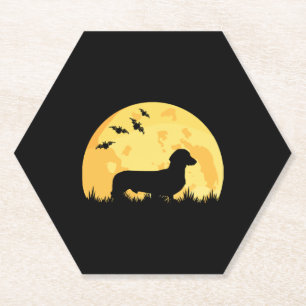 Porta-copo De Papel Dachshund Moon Halloween Dachshund Lovers