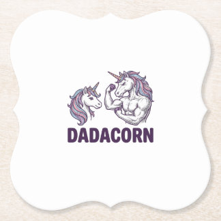 Porta-copo De Papel Dadacorn Funny Unicorn Dad Vector Shirt Design_1