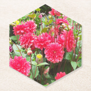 Porta-copo De Papel Dahlias cor-de-rosa profundo