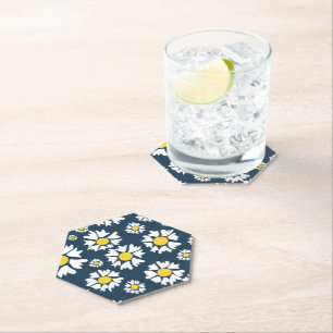 Porta-copo De Papel Daisy Pattern, Floral Pattern, White Daisies