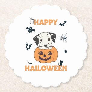 Porta-copo De Papel Dalmaciano Em Pumpkin Cães Doce Feliz Dia das Brux