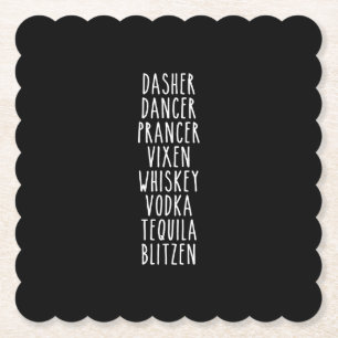 Porta-copo De Papel Dasher Dancer Prancer Vixen Whiskey Vodka Tequila