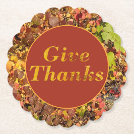 Porta-copo De Papel Dê aos Obrigados Folhas Florais de Ação de Graças