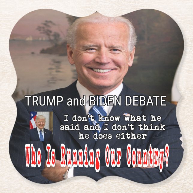Porta-copo De Papel Debate sobre Trump e Biden (Frente)