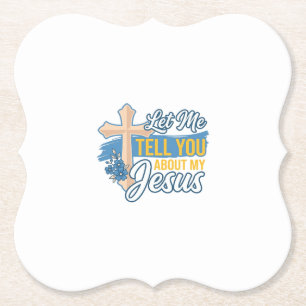 Porta-copo De Papel Deixe-me contar sobre a minha camiseta cristã Jesu