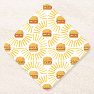 Porta-copo De Papel Delicioso hamburguer com batatas fritas