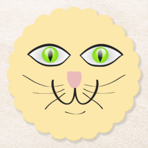 Porta-copo De Papel Desenho Animado Cara Engraçada de Gato-29034