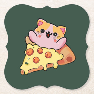 Porta-copo De Papel Desenho animado de gato Kawaii personalizado abraç