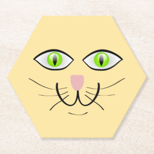 Porta-copo De Papel Desenho Animado do Rosto Engraçado do Gato-29034