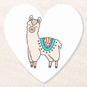 Porta-copo De Papel desenho animado feliz lama alpaca