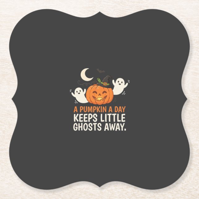 Porta-copo De Papel Desenho de Citação de Halloween do Fantasma da Abó (Frente)