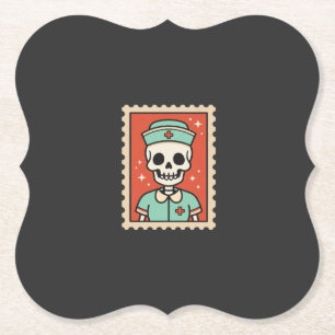 Porta-copo De Papel Desenho de selo de enfermeira esqueleto de Hallowe