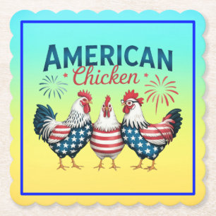 Porta-copo De Papel Desenho Patriótico Americano de Frango do Dia 4 de