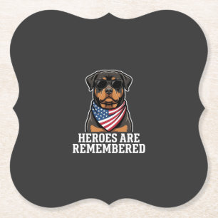 Porta-copo De Papel Desenho Vetorial de Cão Herói Rottweiler Patriota
