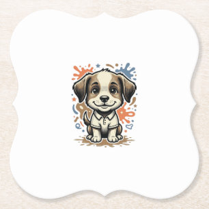 Porta-copo De Papel Desenho Vetorial de Gravação de Splash de Cachorri