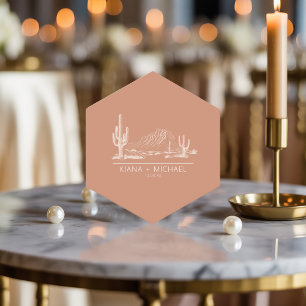 Porta-copo De Papel Desert Vibes Wedding Landscape Terra Cotta ID1019