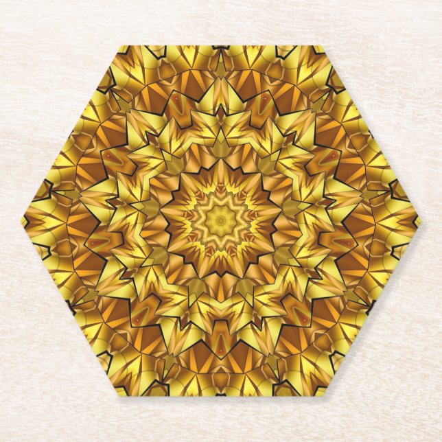 Porta-copo De Papel Design abstrato antigo do ouro Mandala - 63495 (Frente)