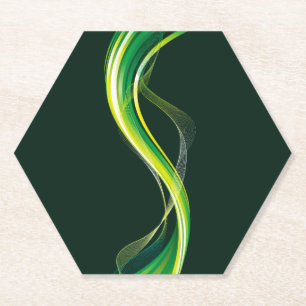 Porta-copo De Papel Design abstrato de onda verde vertical-34534