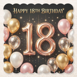 Porta-copo De Papel Design de Aniversário de 18 anos com Balão Metálic