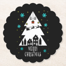 Design de árvore de Natal com preto-e-branco