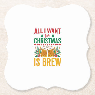 Porta-copo De Papel Design de Bebida de Férias Christmas Brew
