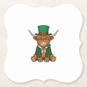 Porta-copo De Papel Design de Camisa Vintage Trevo Irlandês Vaca das T