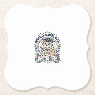 Porta-copo De Papel Design de camiseta de gato fofo de música clássica