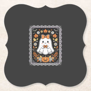 Porta-copo De Papel Design de camiseta floral de abóbora de fantasma d